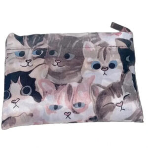 New cat print tote bag‎ shopping bag beach bag library bag kitty bag reusable